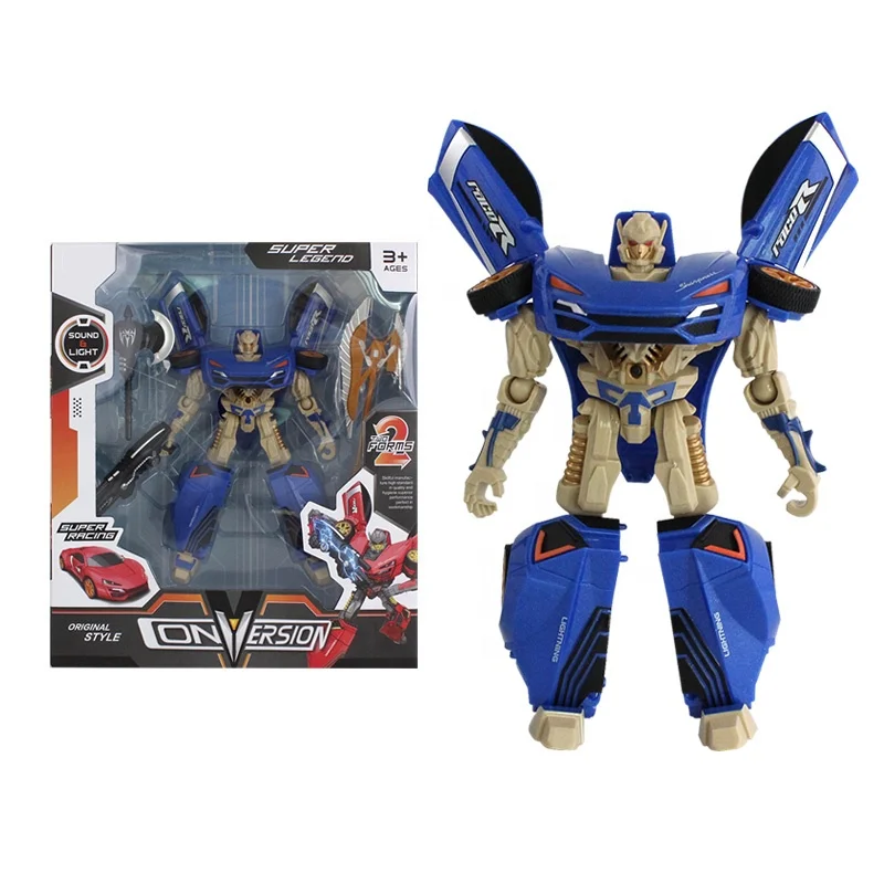 Hot Sale Kids Deformation Robot Toys Transform Car Toy With Light Sound Morphing Toys For Children