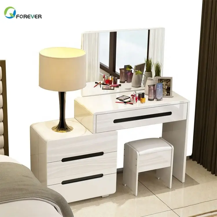 YQ JENMW Modern White Bedroom Furniture Dressing Table Makeup Table Dressers