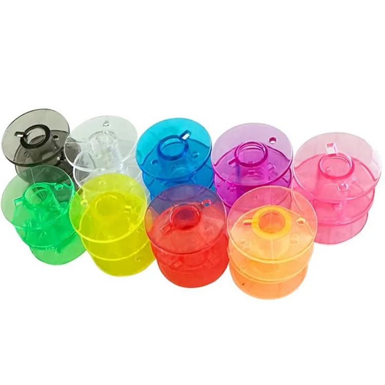 Wholesale Transparent Multi-color Plastic Bobbin Spool Clear Sewing Machine Bobbin