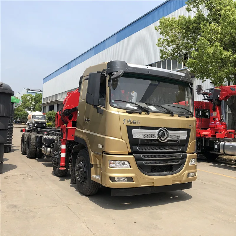 8x4 cargo truck with 20 tons hiab knuckle boom crane