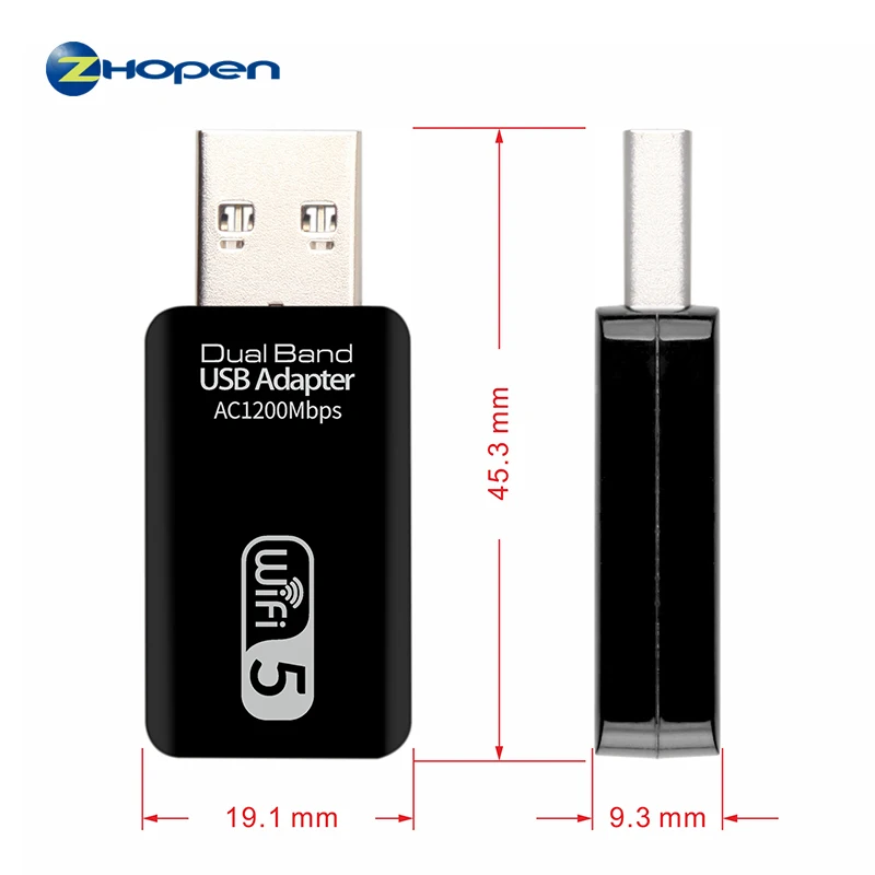 high speed rtl8812bu AC1200 (866+300) mbps wireless usb wifi adapter dual band 802.11 2.4G&5G lan card for laptop desktop