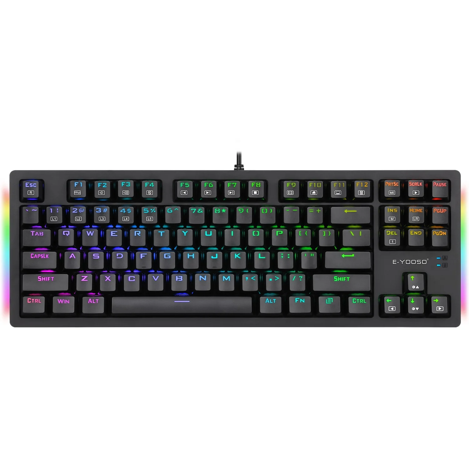 
E-YOOSO K620 LEB backlit 87 key anti-ghosting Spill Resistant Mechanical gaming keyboard 