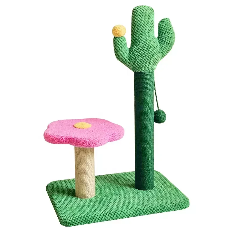 Kitten Toy Tree with Hanging Ball Sisal Cat Scratch Saguaro Cat Tree Grabber
