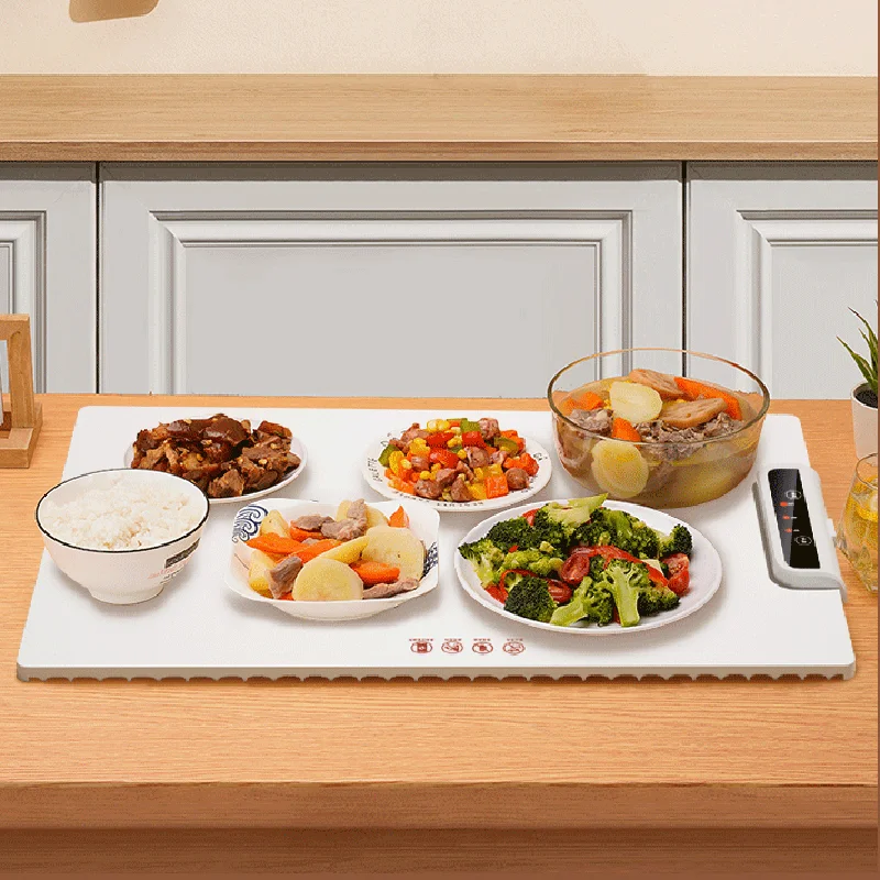 New 3 Temperature Settings Full Surface Heating Rollable & Portable Premium Silicone Nano-Material Food Electric Warming Tray