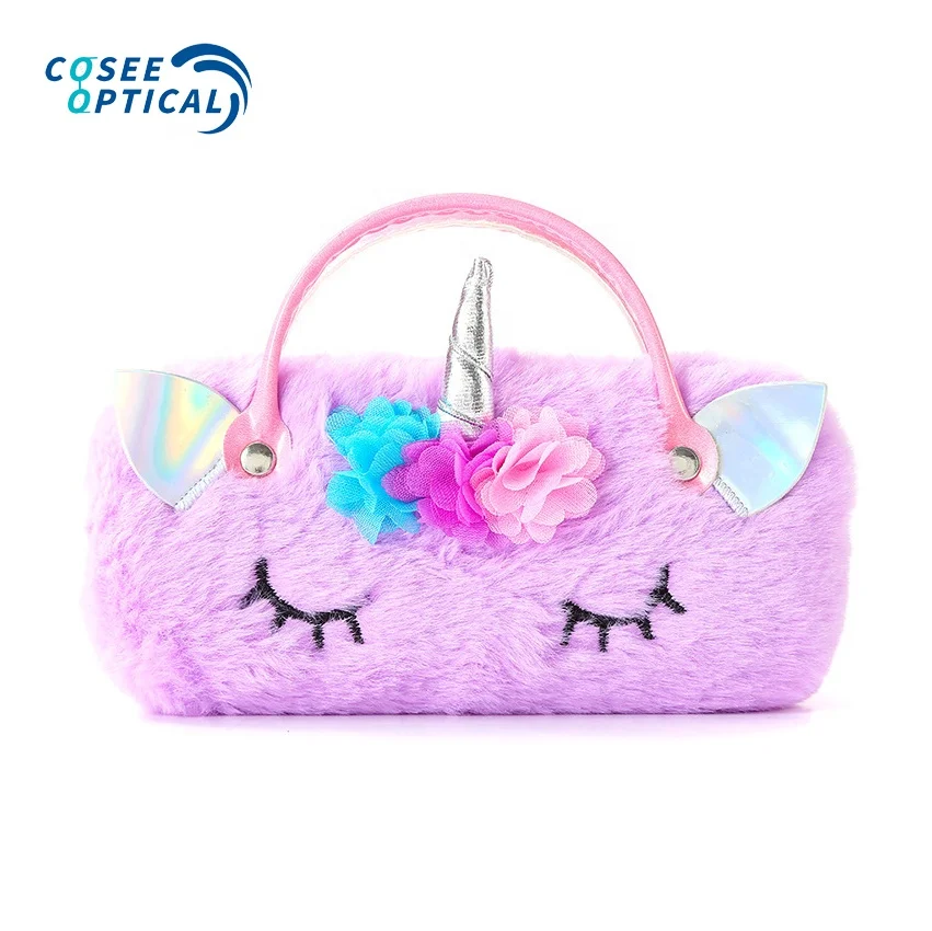 Unicorn Kids Eyeglass Case Girls Portable Hard Sunglasses Case with Handle