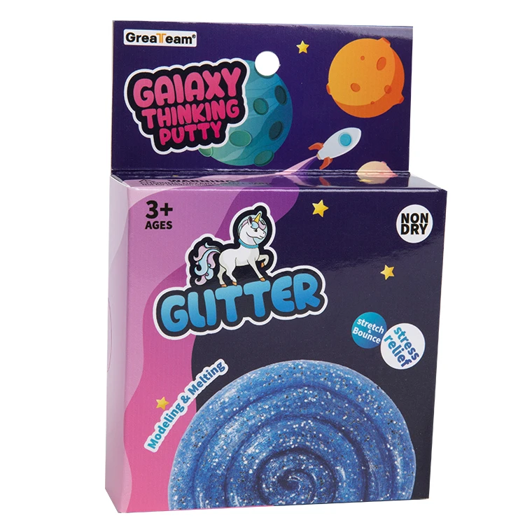Space Series Three color round glitter golden onion glass mud Hand Putty Stress Relief Thinking Educational Toy