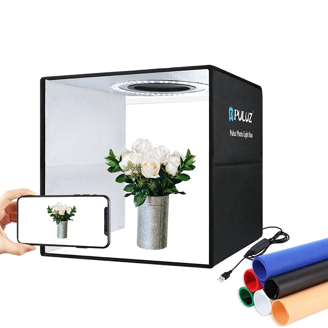 New Sell photo booth PULUZ 30cm USB Soft Box Lighting Kit Photo Studio Photo LightBox for Light box Photography Accessories
