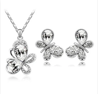 HA1115 модная бабочка стильный элегантный комплект серьги и ожерелье ювелирных изделий для женщин ювелирные наборы оптовая продажа