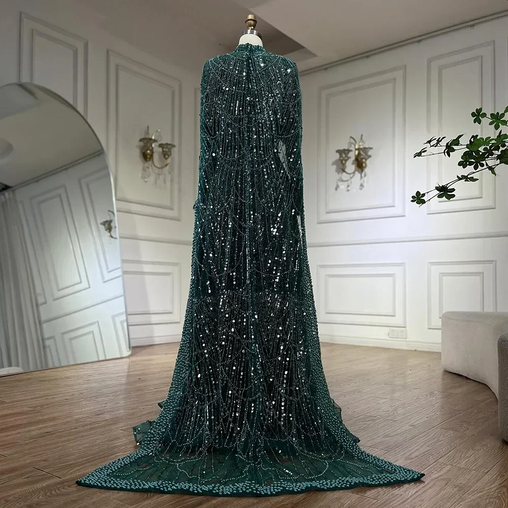 Serene Hill Hijab Muslim Nude A Line Long Cape Luxury Dubai Evening Dresses Gowns 2024 For  Occasion LA72032B Customized