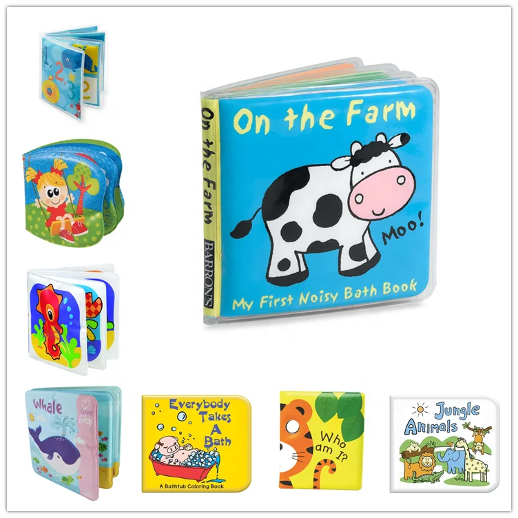 Esummi Educational Waterproof baby bath book for kids, Cute duck Floating Plastic Books Child Book Printing