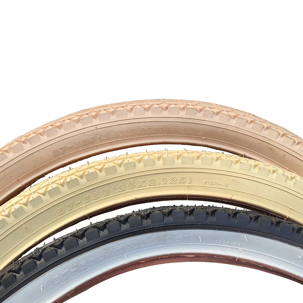 Offwhite Color Tire 26*2.125 Vintage Bike Tire Restoration Beach Cruiser Bike Yellow Color Tire With Tube Accessory