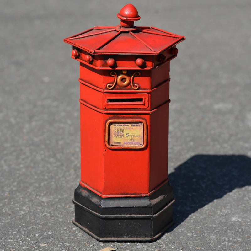Vintage London street posting box mailbox piggy bank bar clothing store accessories
