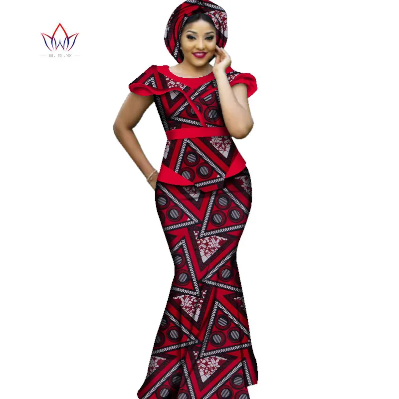 Hot Sale African Bazin Dresses Designs Dashiki Plus Size Women Africa Long Dress Party Dresses Women Set Clothing