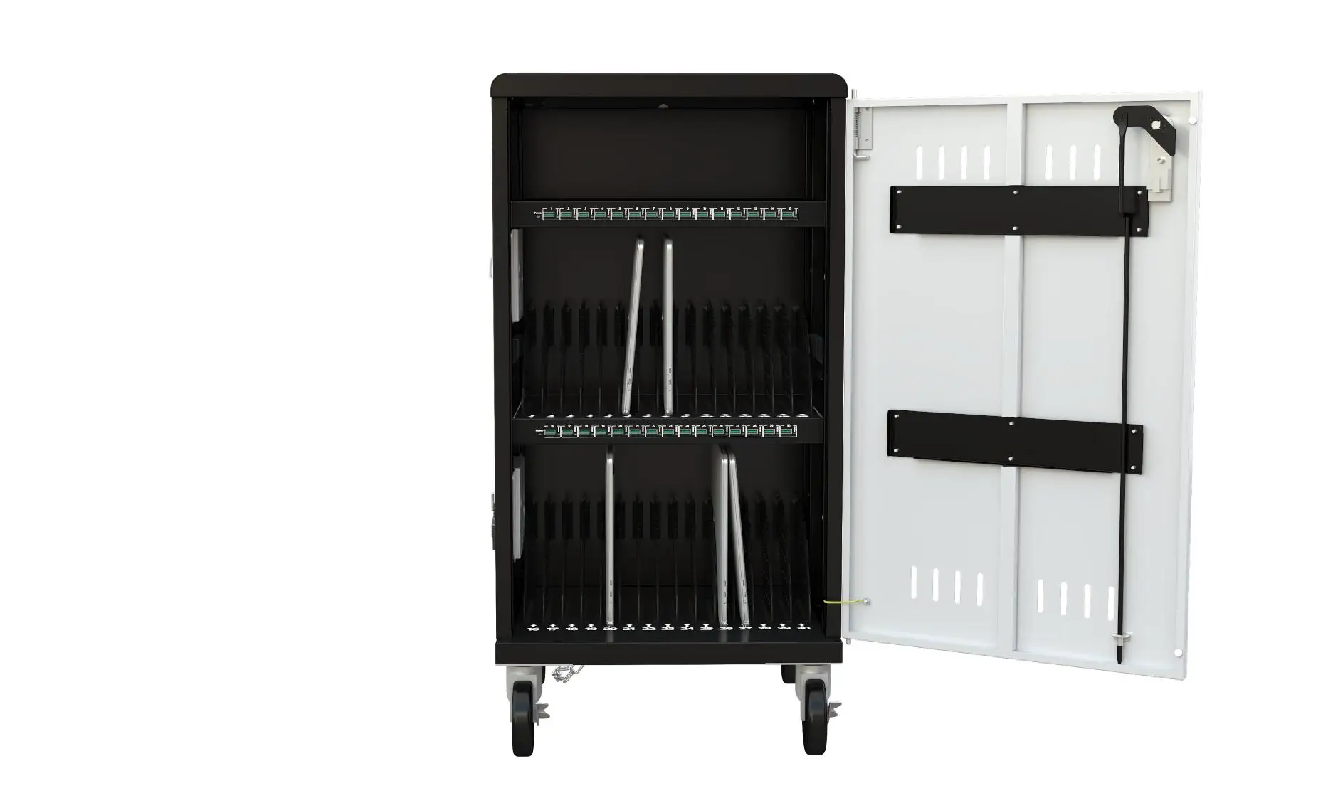 USB-c fast Charging Cart 30 bays TYPE C school Tablets ipad charging Cabinet smart classroom tablet charging station
