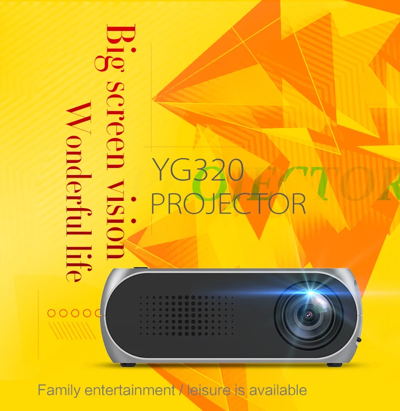 Мини-проектор детский портативный светодиодный YG320 с поддержкой 4K креплением на экран подставка для мобильного телефона проектор домашнего кинотеатра Wi-Fi