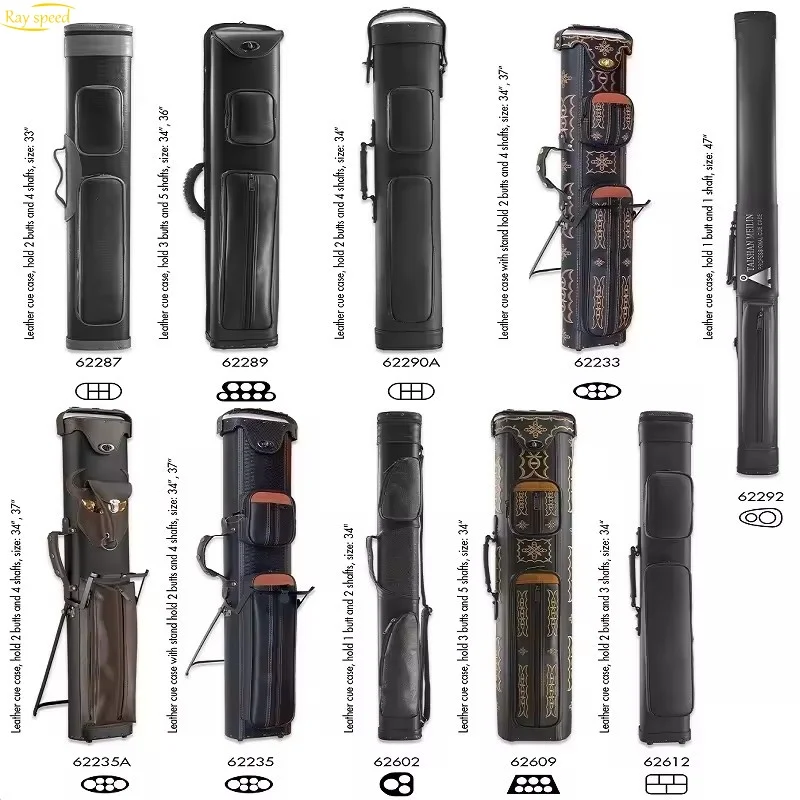 Rayspeed Hot Selling Fashionable Durable 2x2 Billiard Cue Case Hold 2 Butts 2 Shafts Pool Cue Billiard Stick Carrying Case Bag