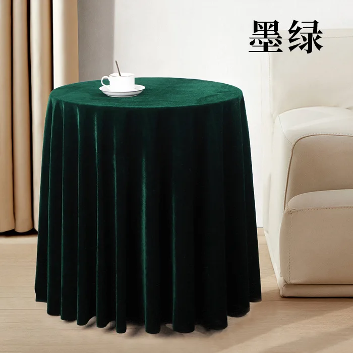 Золотая бархатная круглая скатерть красная Свадебная домашняя фланелевая однотонная темно-зеленая ткань для кофейного столика