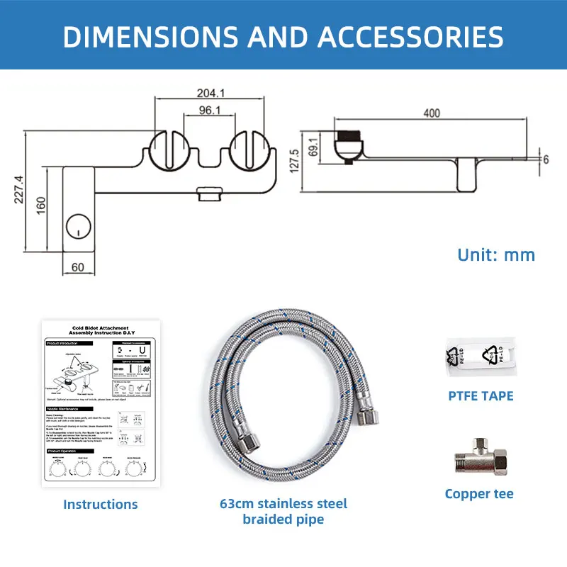 Manufacturer Rinse Bidet Attachment Modern Mechanical Toilet Bidet Sprayer White Bidet Attachment For Toilet