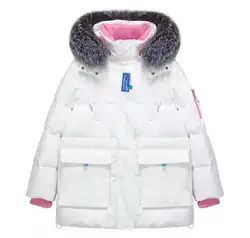 WOMEN HOT SELLING HOODED DUCK DOWN COAT with Faux Fur Trim