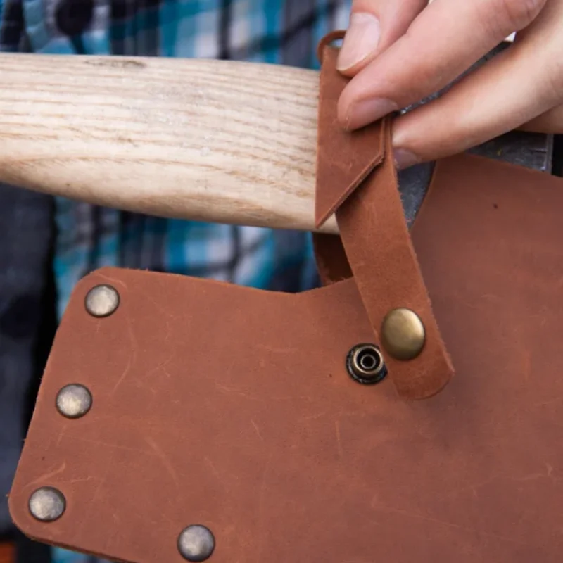 Hot Sale Camping Leather Hatchet Sheath Outdoor Custom Hatchet Cover Protection Leather Sheath for Axe