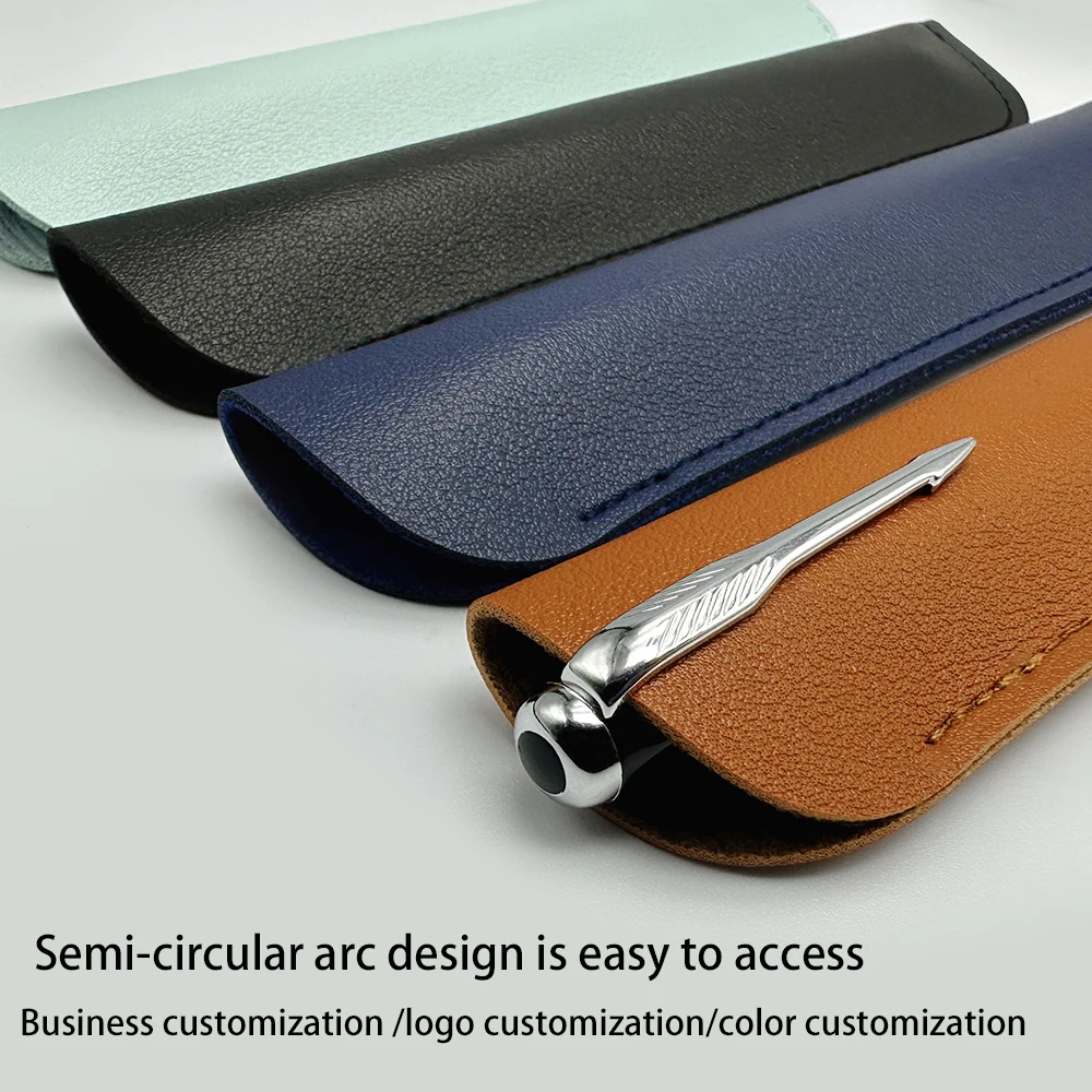 Hot Sale Macaron Color Pu Leather Pen Case Pen Cover Pen Case Can Be Hot Stamping Silk-Screen Logo