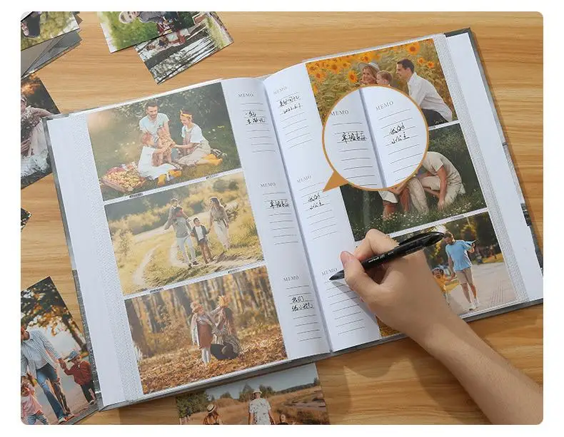 STANDWIDE large capacity 6 inch 300  photos big album book with memo vintage PP inset baby wedding family Photo album