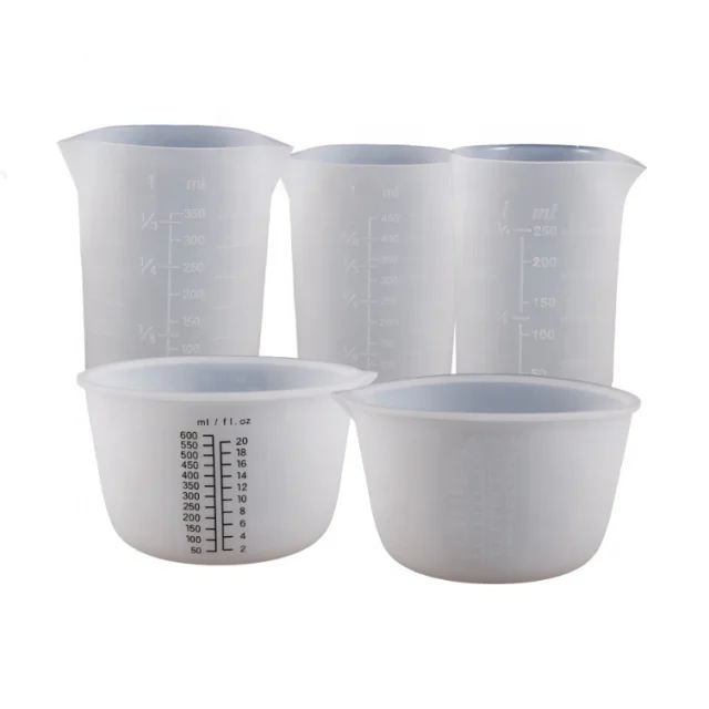 DLRT026 Factory Wholesale 30 50 100 250 350 450 600 1000ml with Graduated Silicone Measuring Cup Mixed Resin