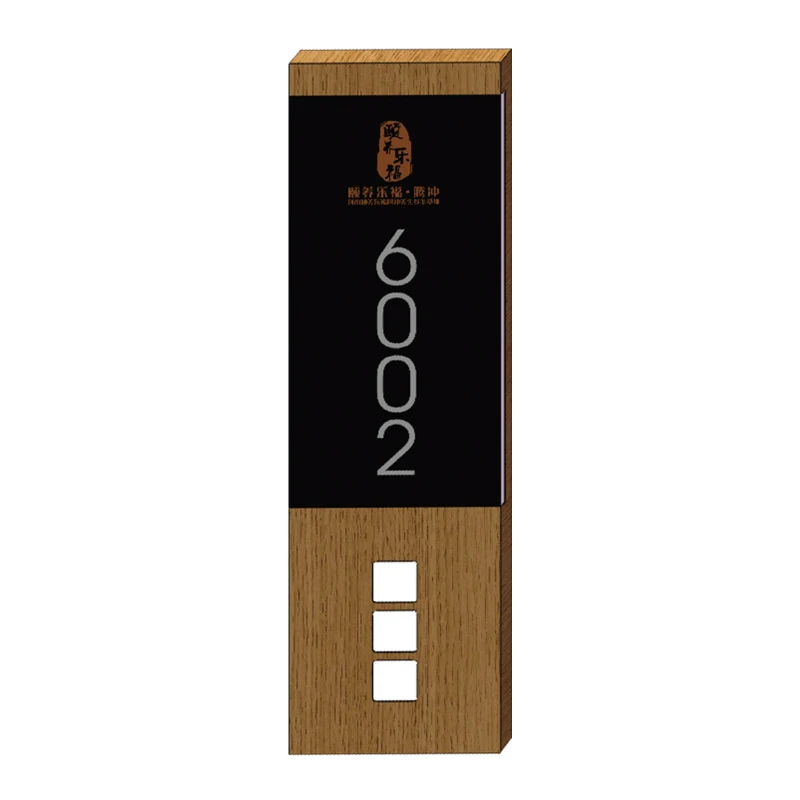 Manufacturer Custom Led House Numbers Apartment Backlit Illuminated metal solid wood Number Hotel Door Number