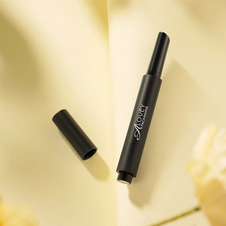 Custom Empty Lipstick Container Black Lip Balm Tube Thin Lip Pen Case slim lipstick tube