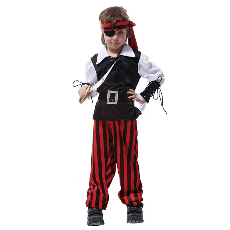 Children Pirate Costume with Eyepatch Boys Pirate Costume for Halloween
