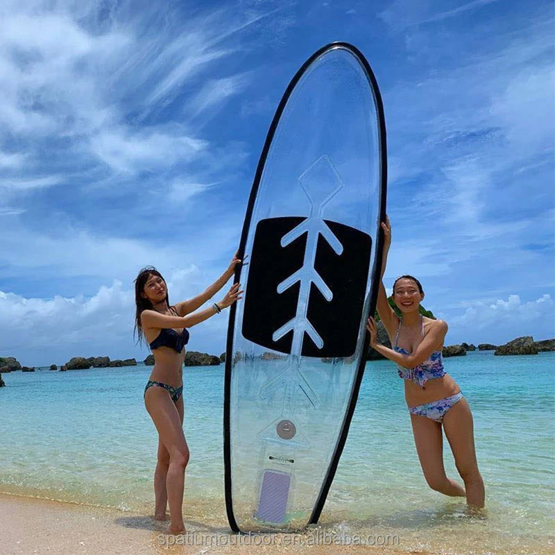 Spatium New Arrival SUP transparent board crystal clear sup paddle board for sale