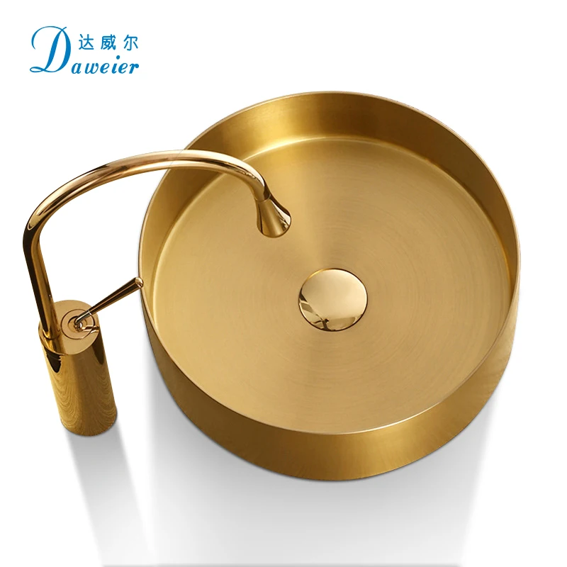 SS304 stainless steel Single Bowl ROUND Bathroom Pedestal Sink Hand Wash Basin Vanity Sink