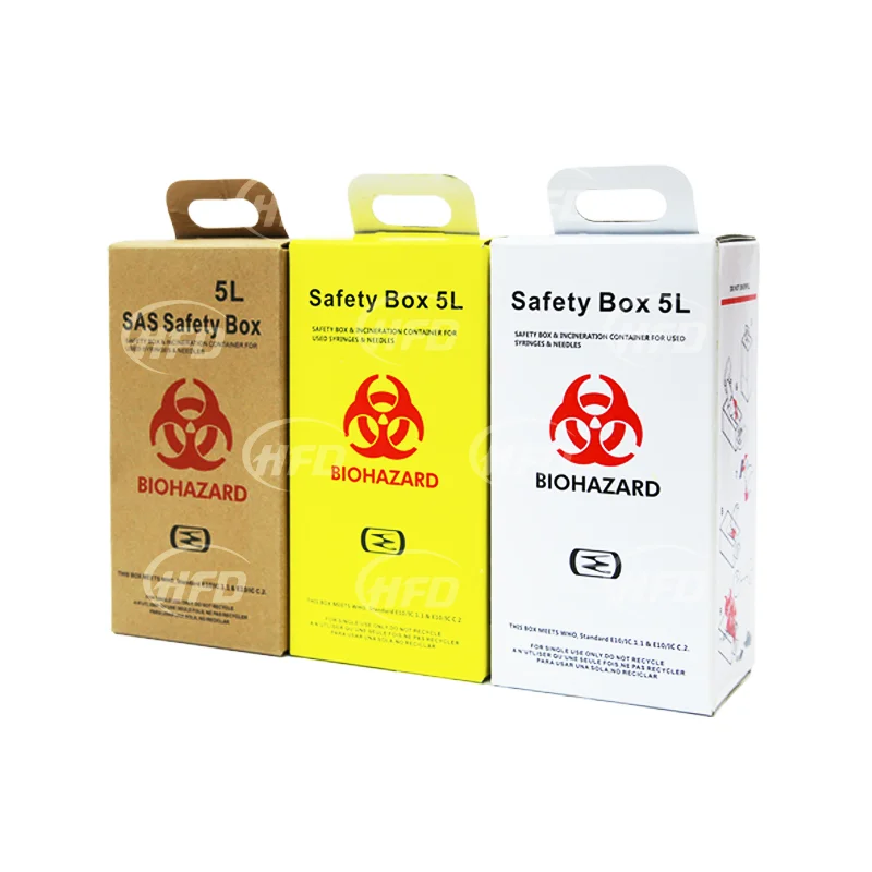Best selling factory wholesale WHO certificate 5 liter sharps disposal container biohazard safety box