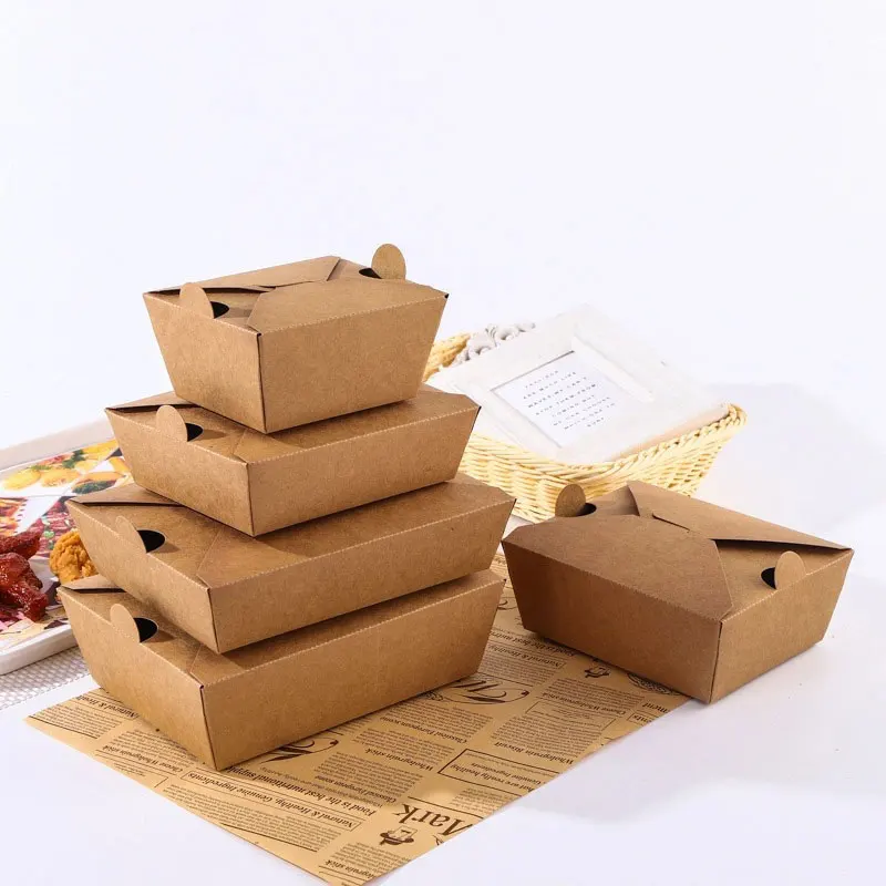 Microwave Safe Leakproof Disposable Eco Biodegradable Take Away Fast Food Delivery Clamshell Packaging Box