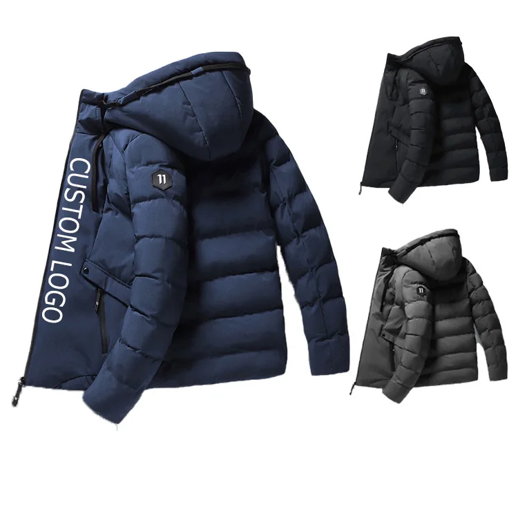 2023 Hot Selling Warm Fashion Style Custom Design Hooded Quilted Nylon  Winter Jackets for Men