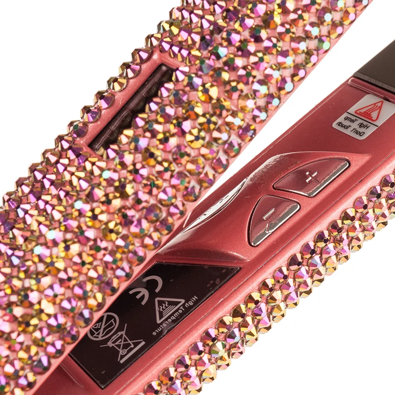 Wide plate professional best flat iron permanent steam hair straightener titanium,private label hair curler and straightener