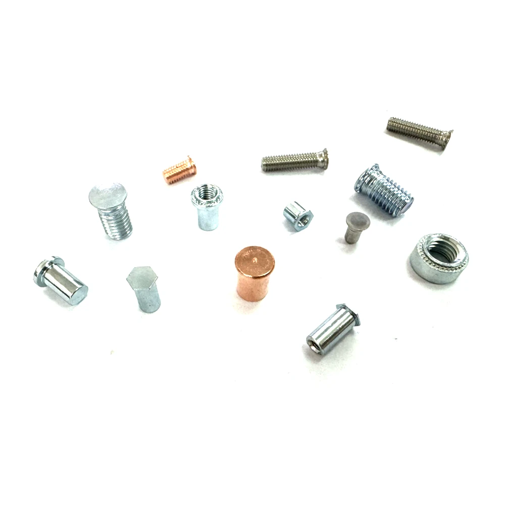 Toothed Round Head Riveting Nuts Aluminum Alloy Welding Stud Bolt Flat Round Head Copper Spot Screw
