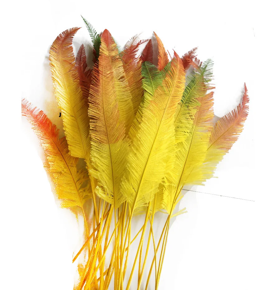 yellow Gold Nandu Ostrich Feather for Party Home Wedding Vase Decor DIY Craft Floral Hat Fascinator Millinery Headwear Accessory
