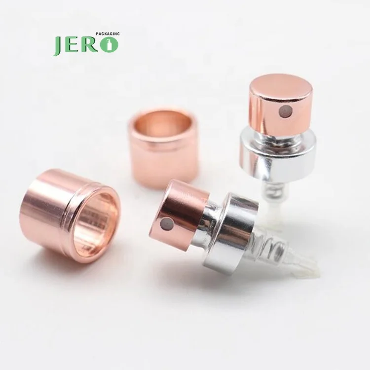 Manufacturer cosmetic fine mist sprayer crimp pump sprayer high quality rose gold perfume sprayer