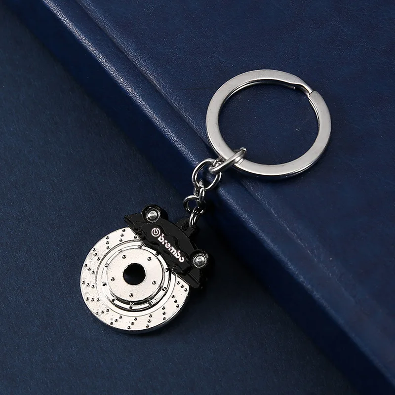 Creative car modified brake disc key chain pendant zinc alloy gift order key pendant ring chain gift