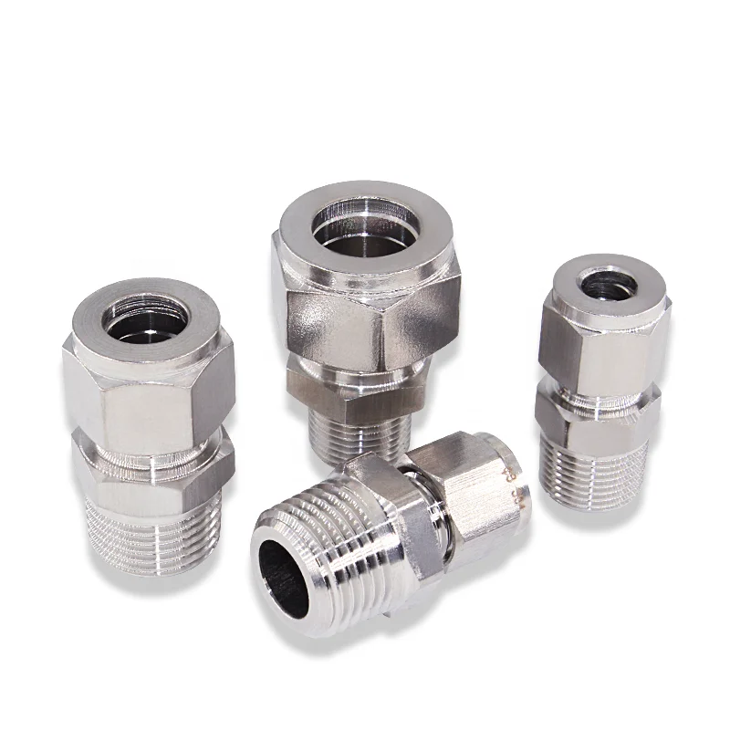 3/8 1/4 BSPT Stainless Steel Tube Fitting Inoxidable Union Instrument Fitting Swagelok Male Connector Union Compression Fitting