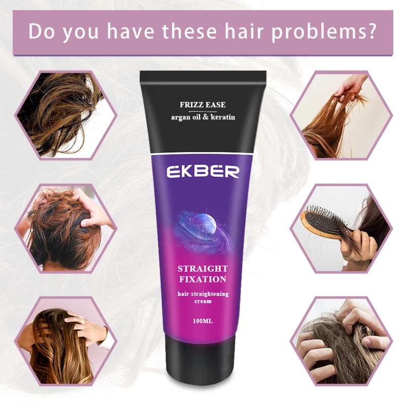 Natural organic collagen Keratin Hair Straightening Cream Hair Care Products for Black Women Private Label