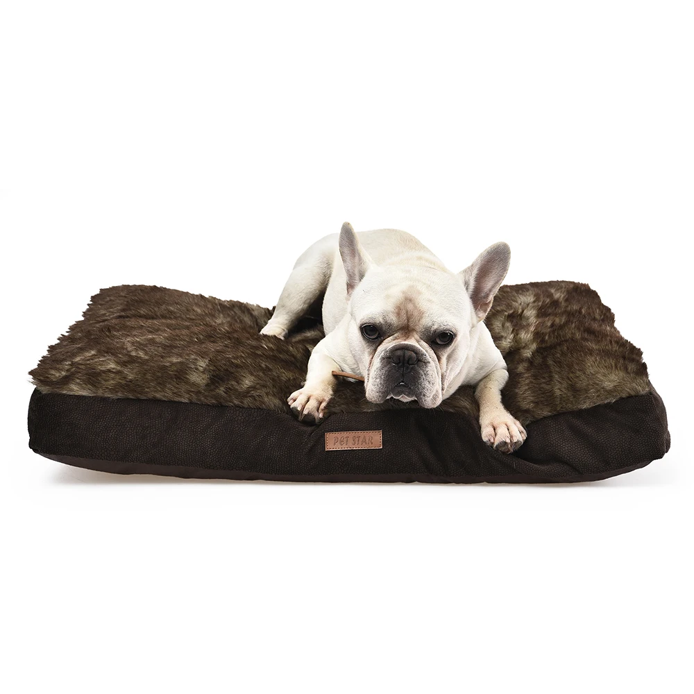 Petstar Machine Washable Fluffy Soft Dog Mattress Bed Faux Fur Pet Bed