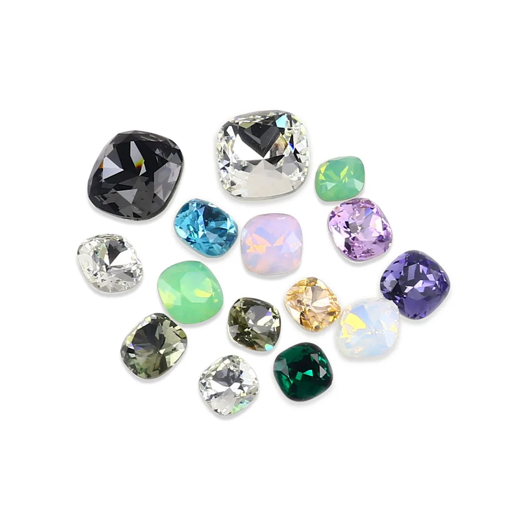 Factory Direct Sale  Loose Rhinestone Fat Square ab color Pointed Back Rhinestone For Jewelry Making