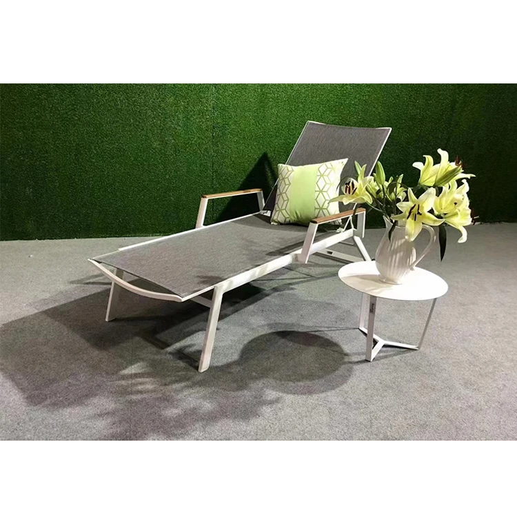 Modern Aluminium Sunbed Outdoor Sun Lounger Lounge Chaise Pool Chair