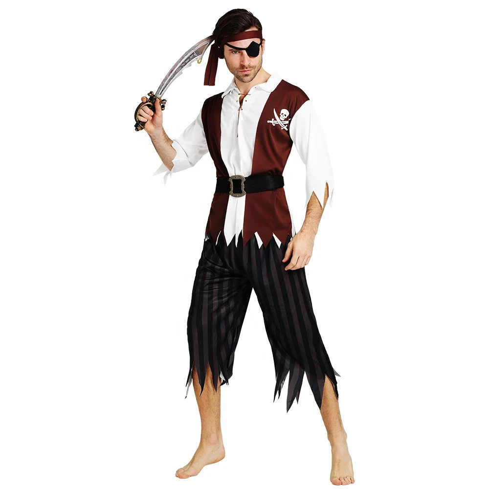 Карибский Капитан пиратский фантазия взрослый маскарадный костюм карнавал Хэллоуин Косплей Костюм