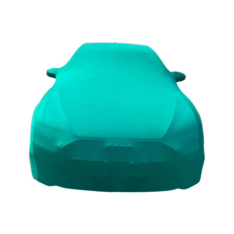 Chinese suppliers customize scratch proof soft velvet elastic stretch indoor car body cover for car exhibition