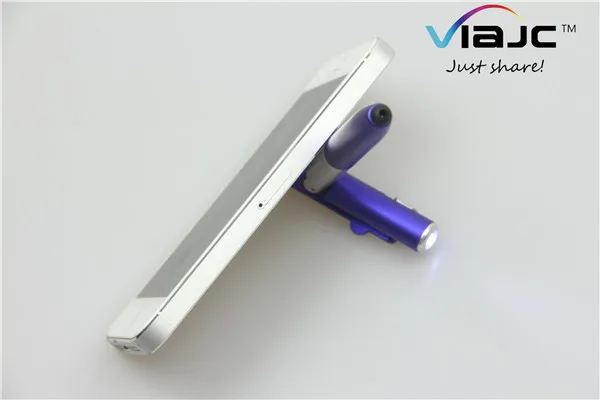 4 in 1 ball pen with light mobile phone holder stylus