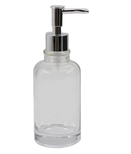  Handmade Glass Lotion dispenser with ABS chromed