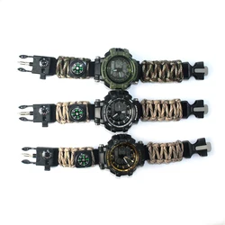 Men Women Multi-function Paracord Survival Sports Watches Outdoor Camping Rescue Emergency Rope Bracelets Sport Watches For Men